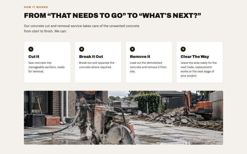 Cut and Remove landing page, how it works section